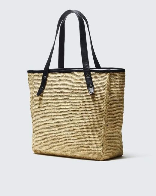 Rag & Bone Natural Daily Leather-Trimmed Straw Tote Bag