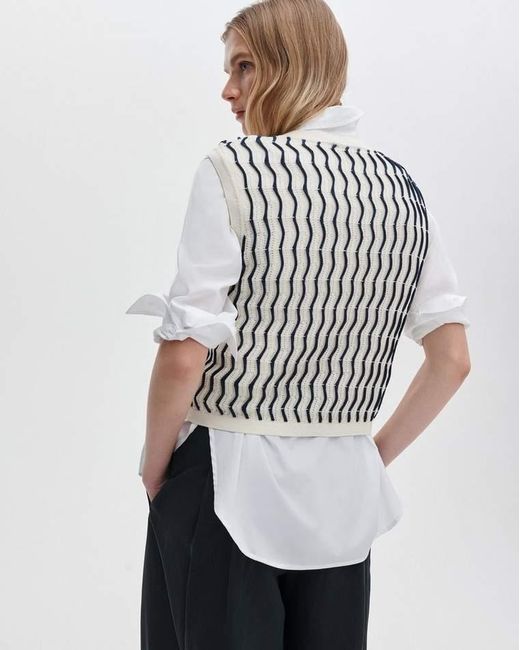 Rag & Bone White Leslie Striped Vest