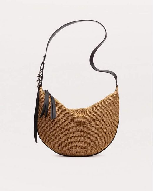 Rag & Bone White Mercer Medium Straw Hobo Bag