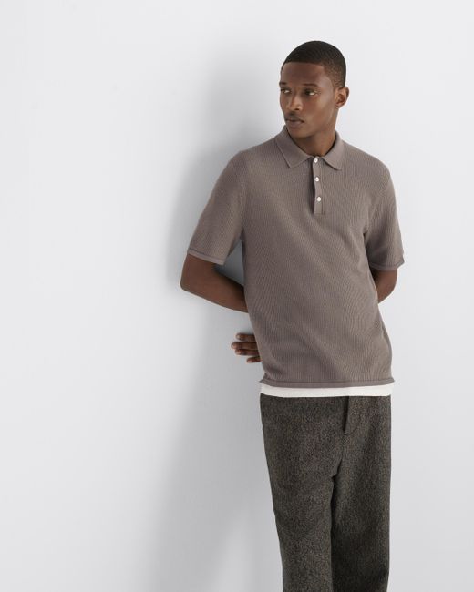 Rag Bone Harvey Cotton Polo in Gray for Men Lyst