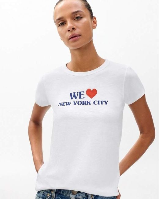 Rag & Bone White We Love Nyc Graphic Tee