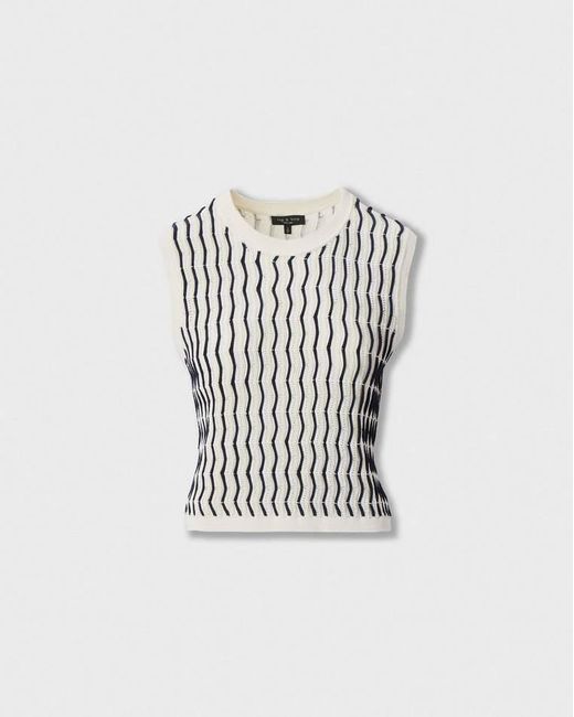 Rag & Bone White Leslie Striped Vest