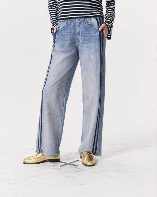 Rag & Bone Blue Miramar Terry Wide-Leg Track Pants