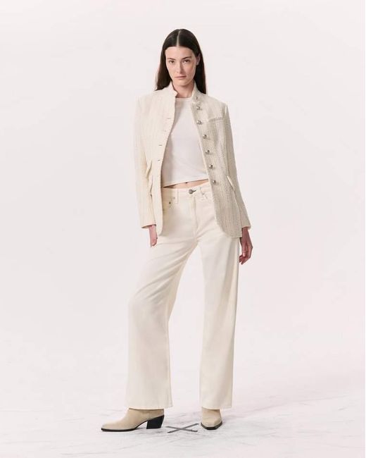 Rag & Bone Natural Slade Long Tweed Blazer