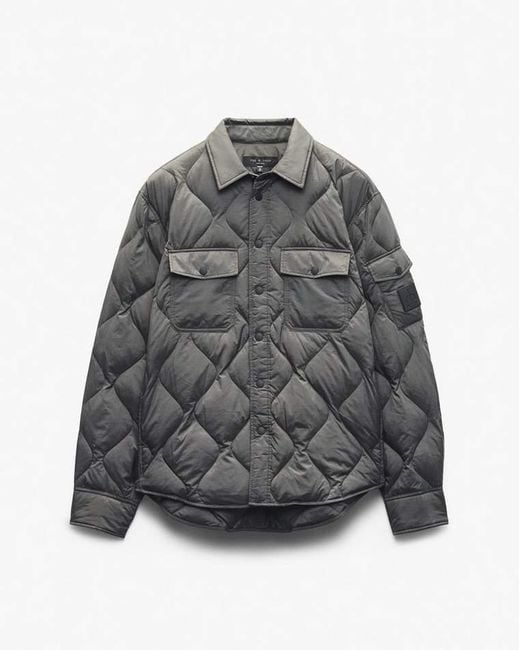 Rag & Bone Gray Dane Quilted Shirt Jacket