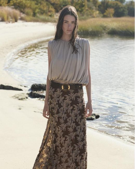 Rag & Bone Natural Wren Fil Coupé Maxi Skirt