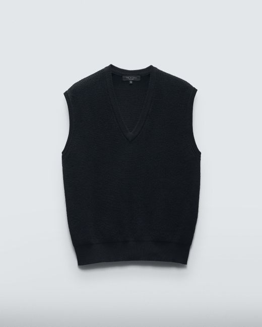 Rag & Bone Black Harvey Cotton Sweater Vest for men