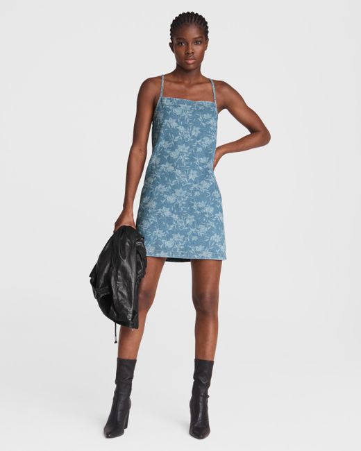 Rag \u0026 Bone Denim Tie Mini Dress in Blue 