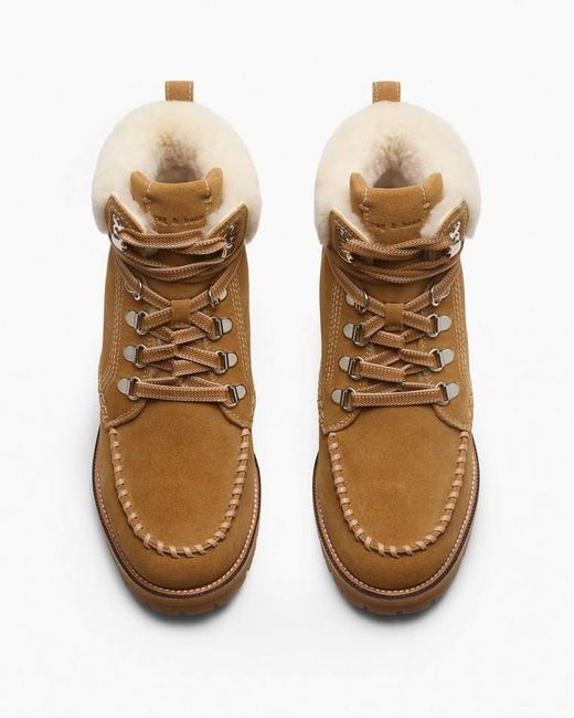 Rag & Bone Brown Cameron Suede Shearling Hiking Boots