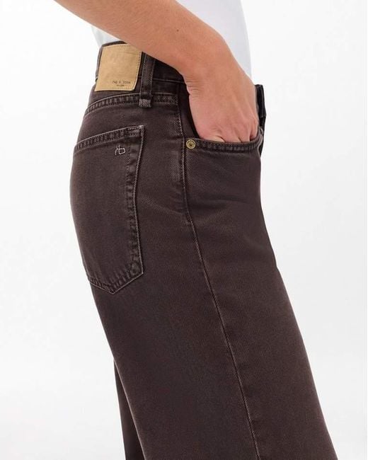 Rag & Bone White Saige Relaxed Straight Jeans