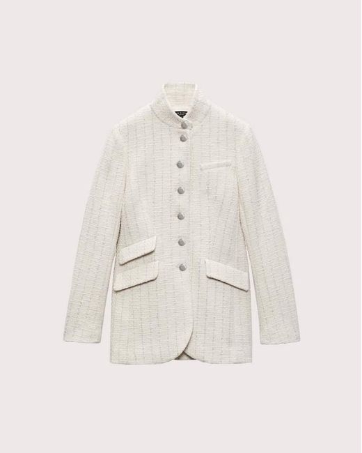 Rag & Bone Natural Slade Long Tweed Blazer