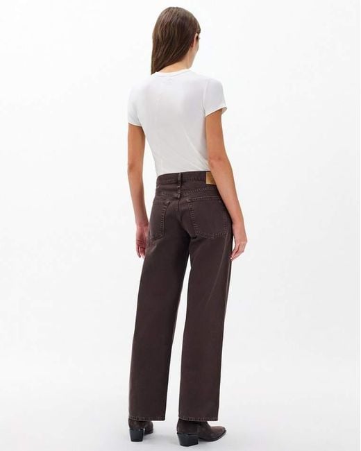 Rag & Bone White Saige Relaxed Straight Jeans