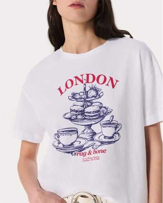 Rag & Bone White London Graphic Tee