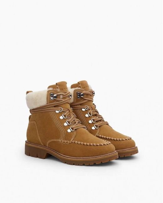Rag & Bone Brown Cameron Suede Shearling Hiking Boots