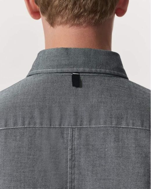 Rag & Bone Gray Tomlin Stretch-Cotton Dobby Shirt for men