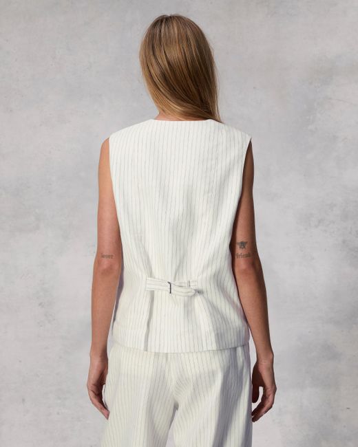 Rag & Bone White Erin Cotton Linen Vest