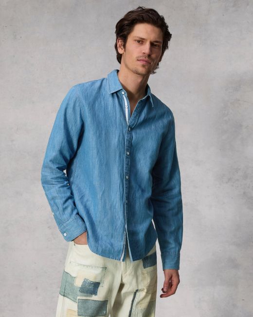 Rag & Bone Blue Finch Linen Denim Shirt for men