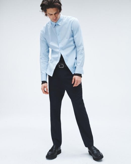 Rag & Bone Blue Lennox Tropical Wool Trouser for men