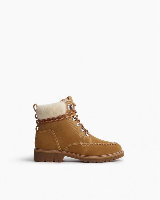 Rag & Bone Brown Cameron Suede Shearling Hiking Boots