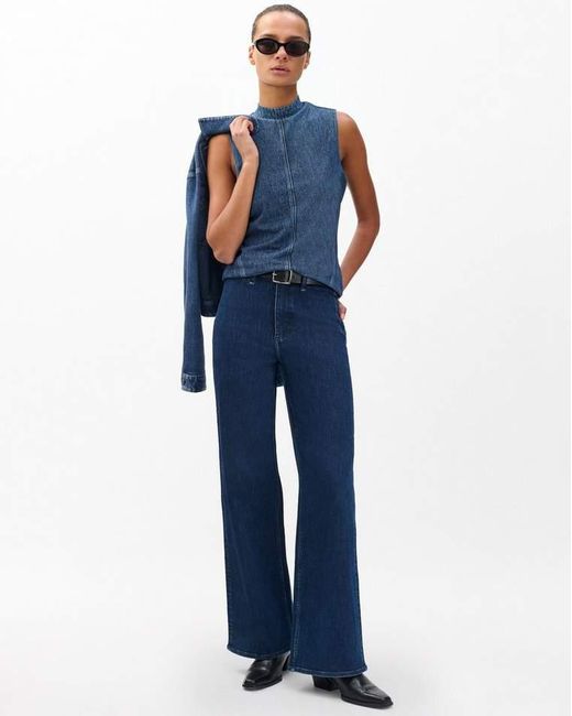 Rag & Bone Blue Miramar Mockneck Top