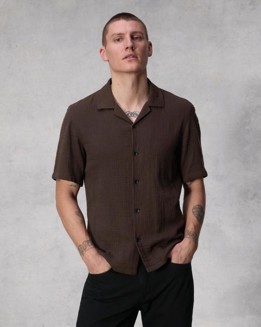Rag & Bone Gray Avery Resort Gauze Shirt for men