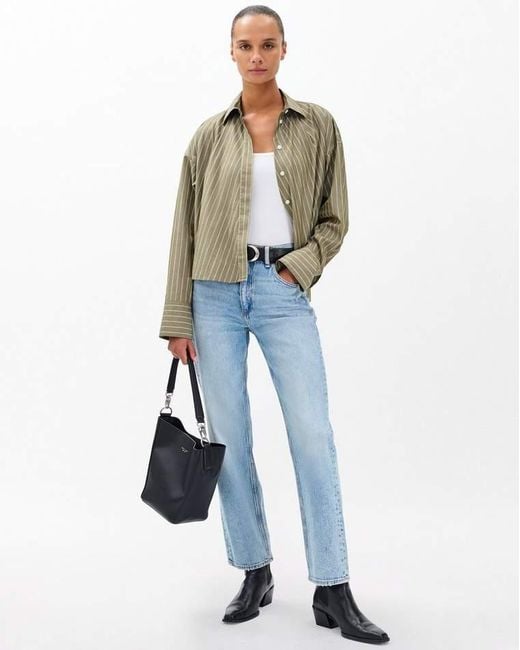 Rag & Bone Natural Martha Striped Poplin Shirt