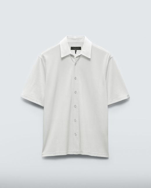 Rag & Bone White Dalton Knit Cupro Shirt for men