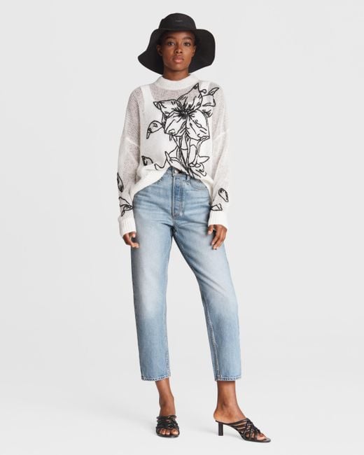 Rag & Bone Cotton Alissa High-rise Straight - Tulip Slim Fit Light Indigo Jean in Blue | Lyst UK