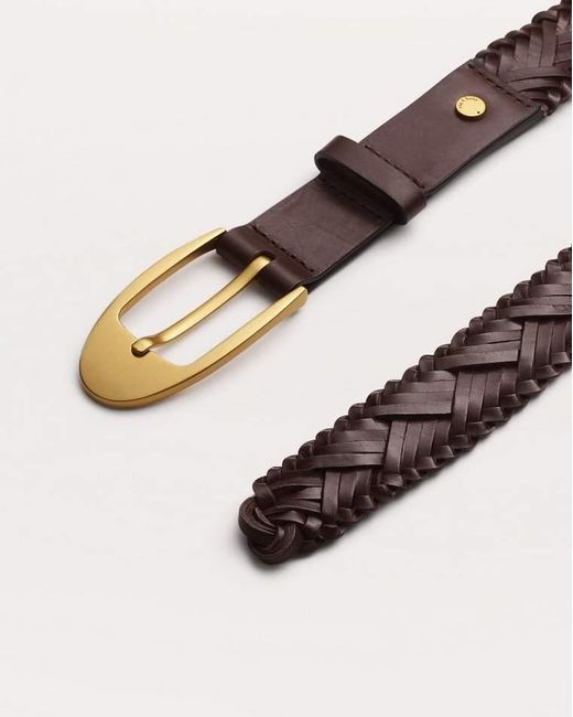 Rag & Bone Gemma Woven Leather Belt in Brown | Lyst