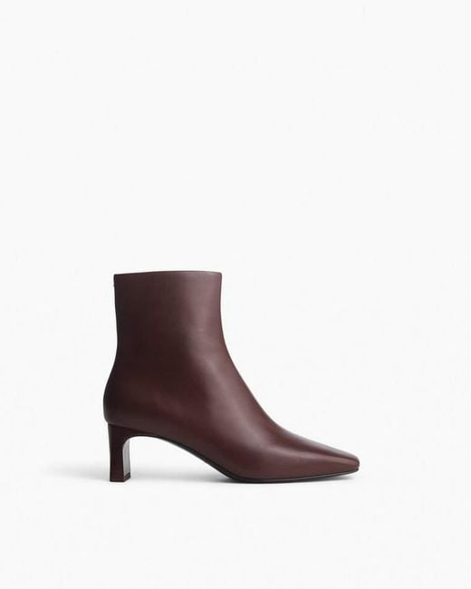 Rag & Bone Brown Avery Zip Leather Ankle Boots