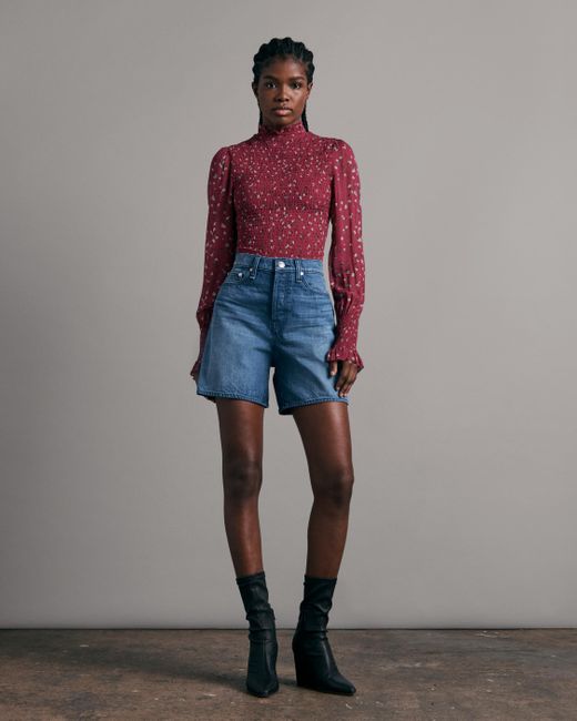 Poppy Relaxed Fit Mid Indigo Jean Short 
