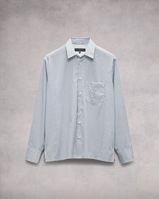 Rag & Bone Gray Dalton Striped Hemp Cotton Shirt for men