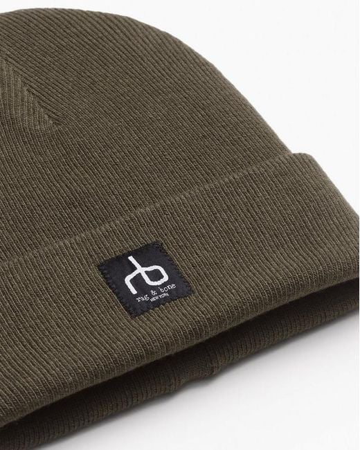 Rag & Bone Green Evan Beanie for men