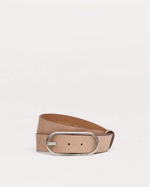 Rag & Bone Natural Rounded Rebound Suede Belt