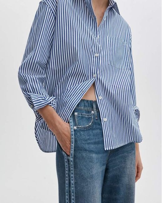 Rag & Bone Blue Miramar Sport Stripe Track Pants