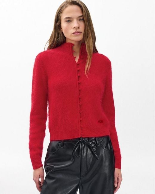 Rag & Bone Red Jada Brushed Cashmere Cardigan