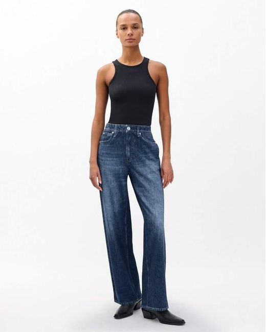 Rag & Bone Blue Miramar Wide-Leg Pants