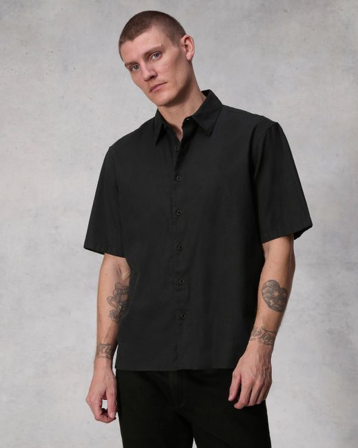 Rag & Bone Black Dalton Cotton Hemp Shirt for men