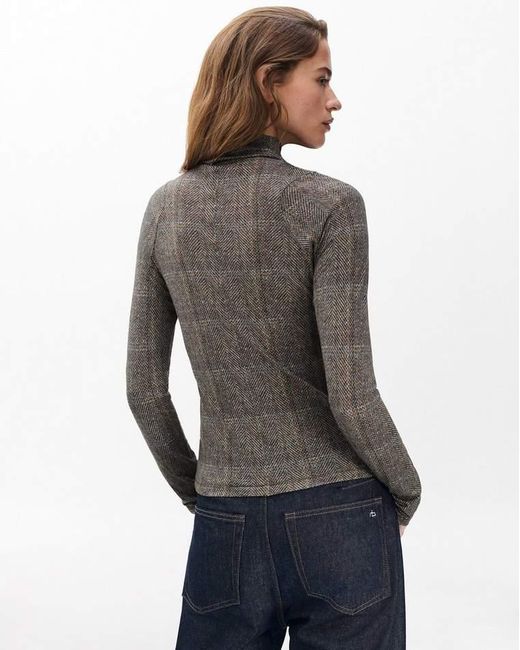 Rag & Bone Brown Shaw Plaid Turtleneck Tee