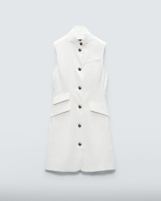 Rag & Bone White Slade Linen Vest Dress