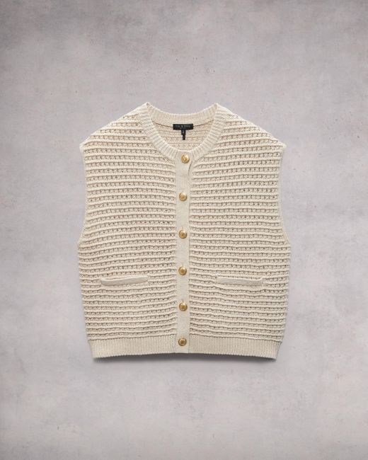 Rag & Bone Natural Marlee Cotton Sweater Vest