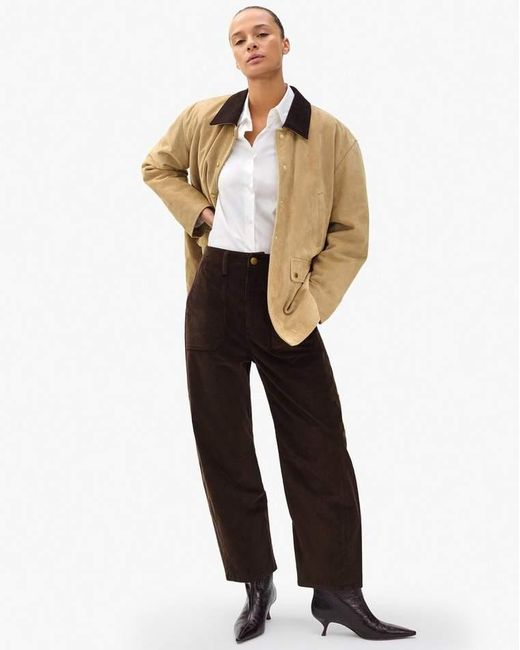 Rag & Bone White Charlie Ankle Barrel Corduroy Pants