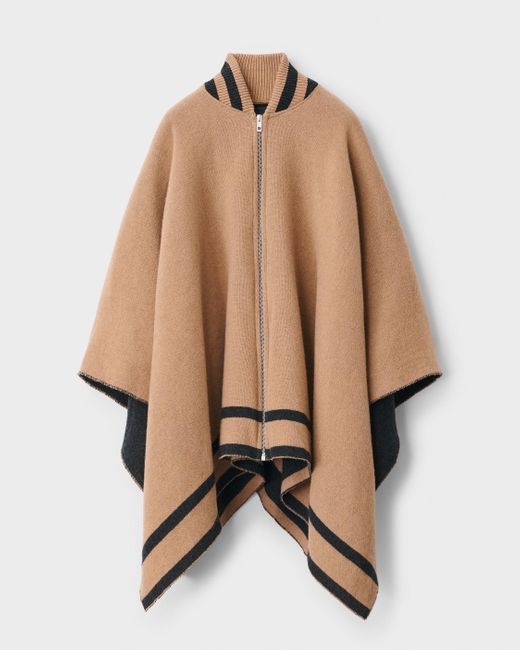 CHLOÉ Mélange cable-knit wool-blend poncho