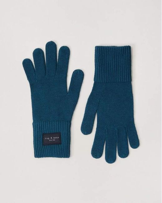 Rag & Bone Blue Ryan Knit Gloves