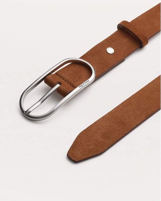Rag & Bone Brown Rounded Rebound Suede Belt