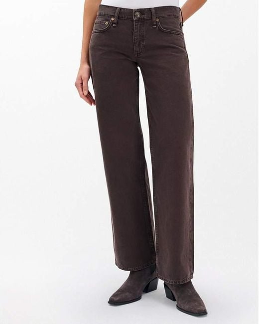 Rag & Bone White Saige Relaxed Straight Jeans
