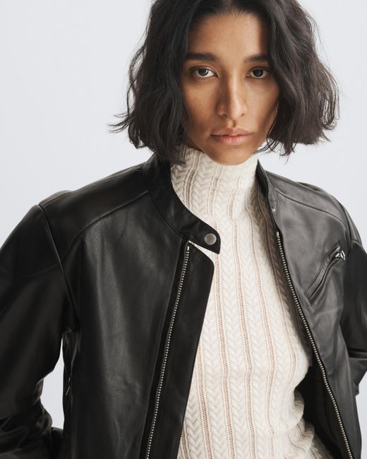 Rag & Bone Christina Cable Turtleneck in White | Lyst