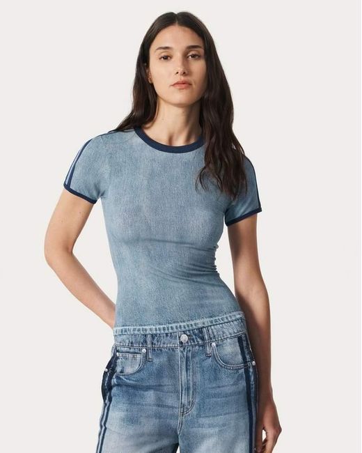 Rag & Bone Blue Miramar Track Baby Tee
