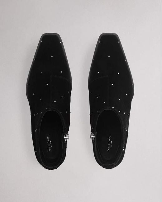 Rag & Bone Black Joni Stud Suede Boot