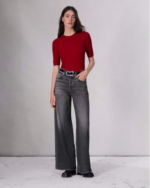 Rag & Bone Red Miramar Sofie Trousers